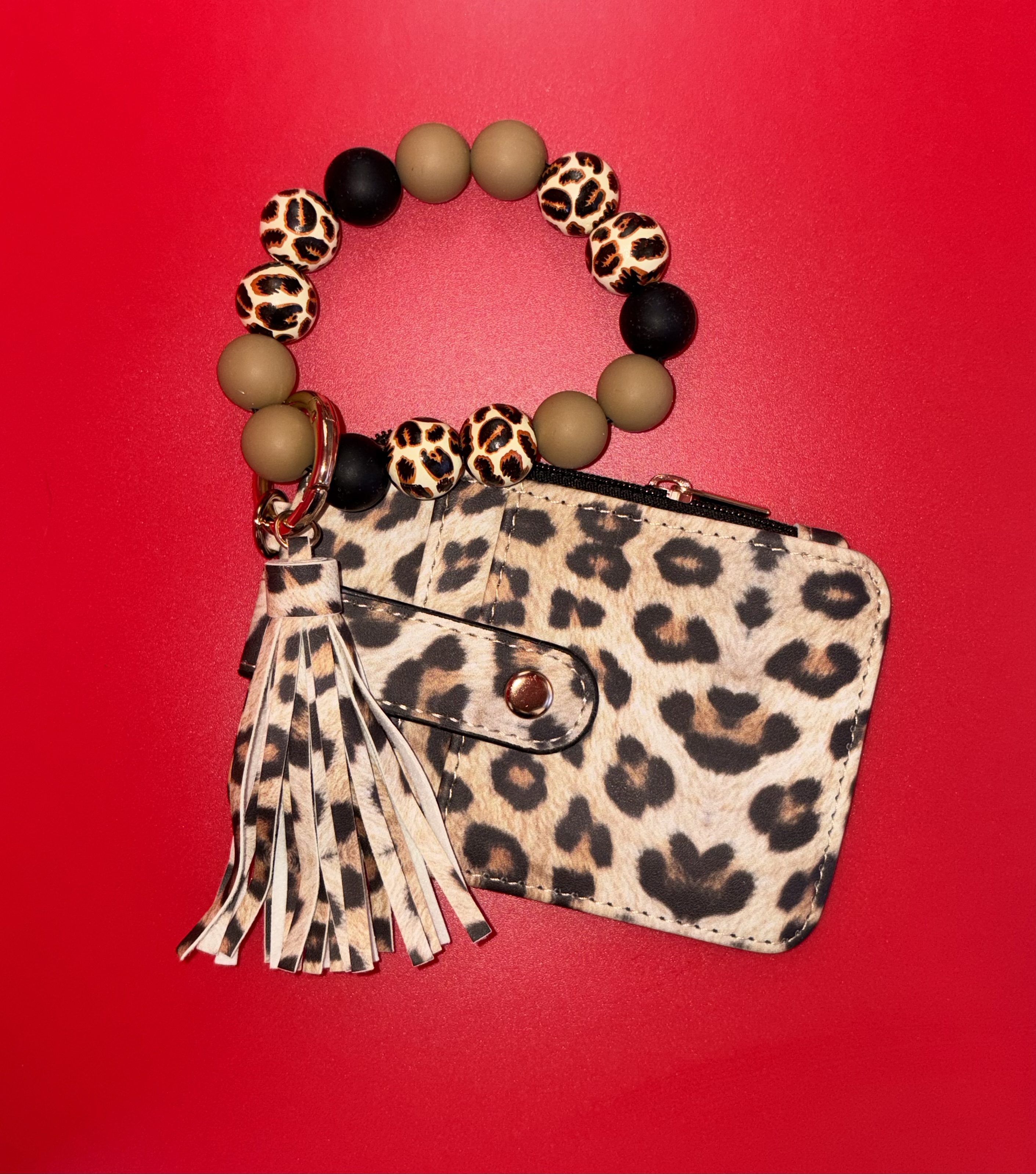 Leopard Print Wristlet Wallet