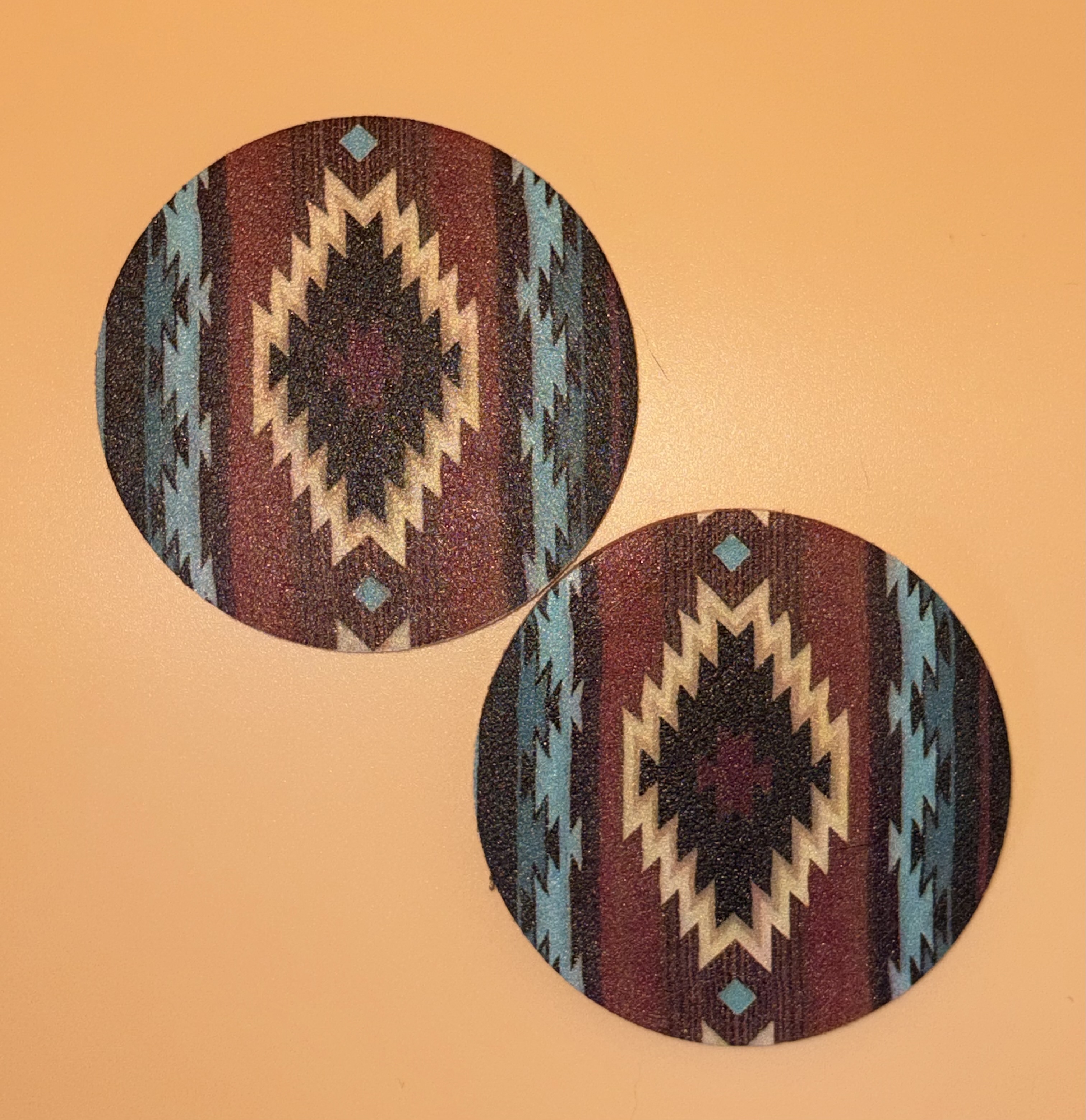 Aztec Pattern Round Coasters