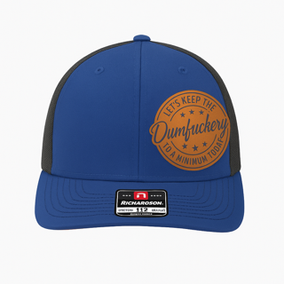 Blue Trucker Hat with 'Dumfuckery' Patch