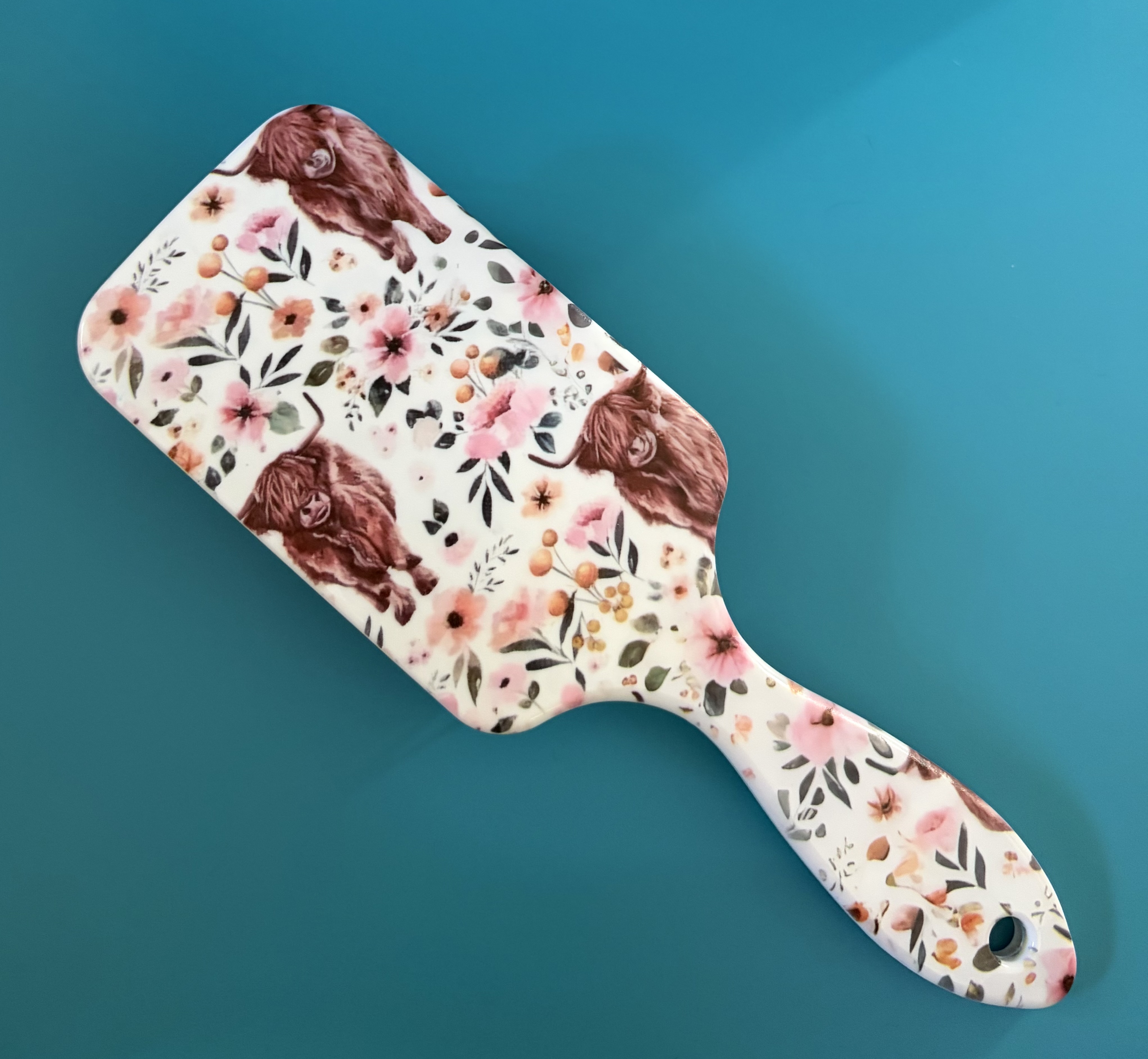 Floral Lion Pattern Hairbrush