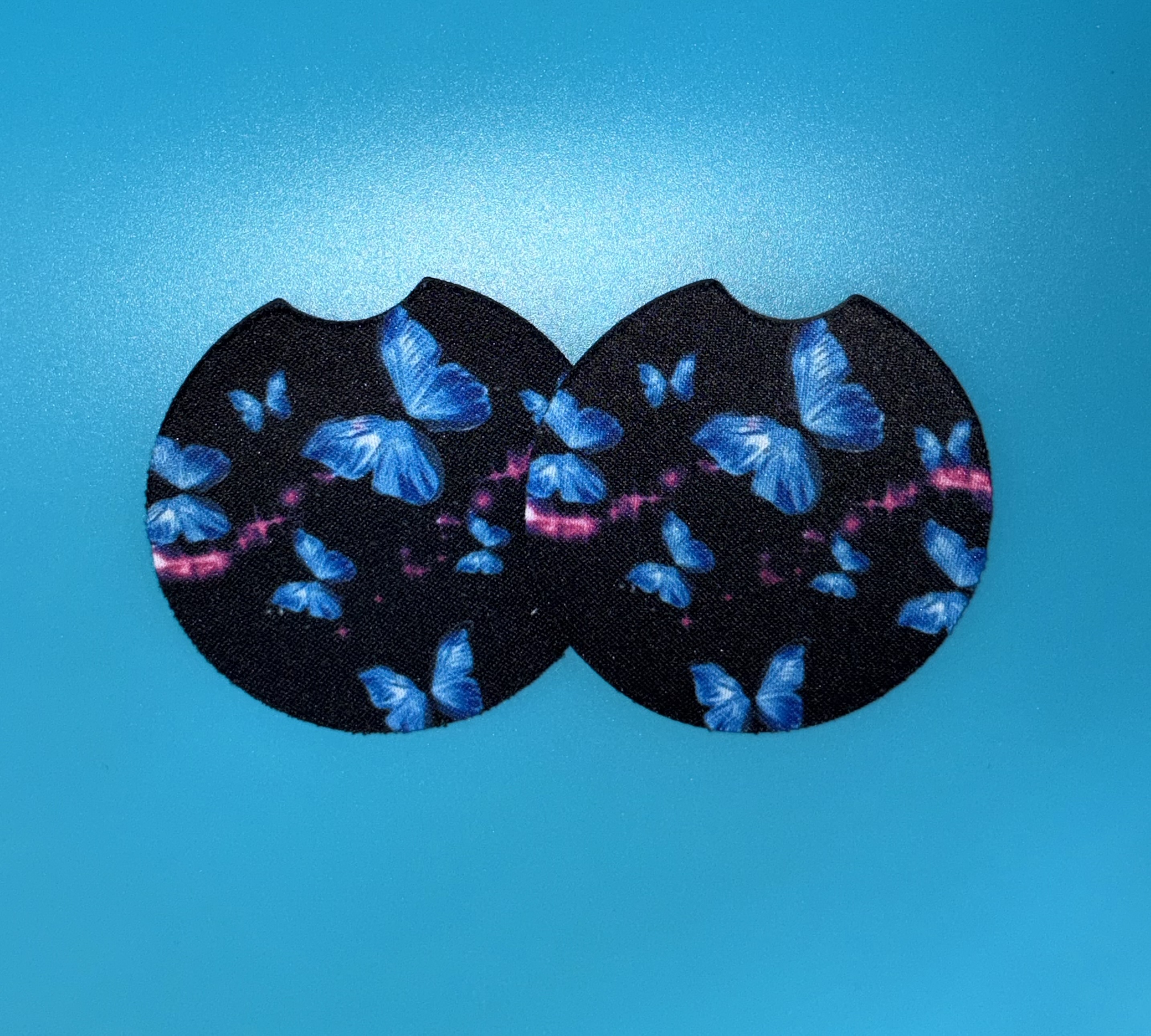 Blue Butterfly Car Coasters
