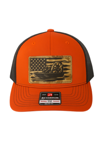 Orange Trucker Cap with Embroidered Patch