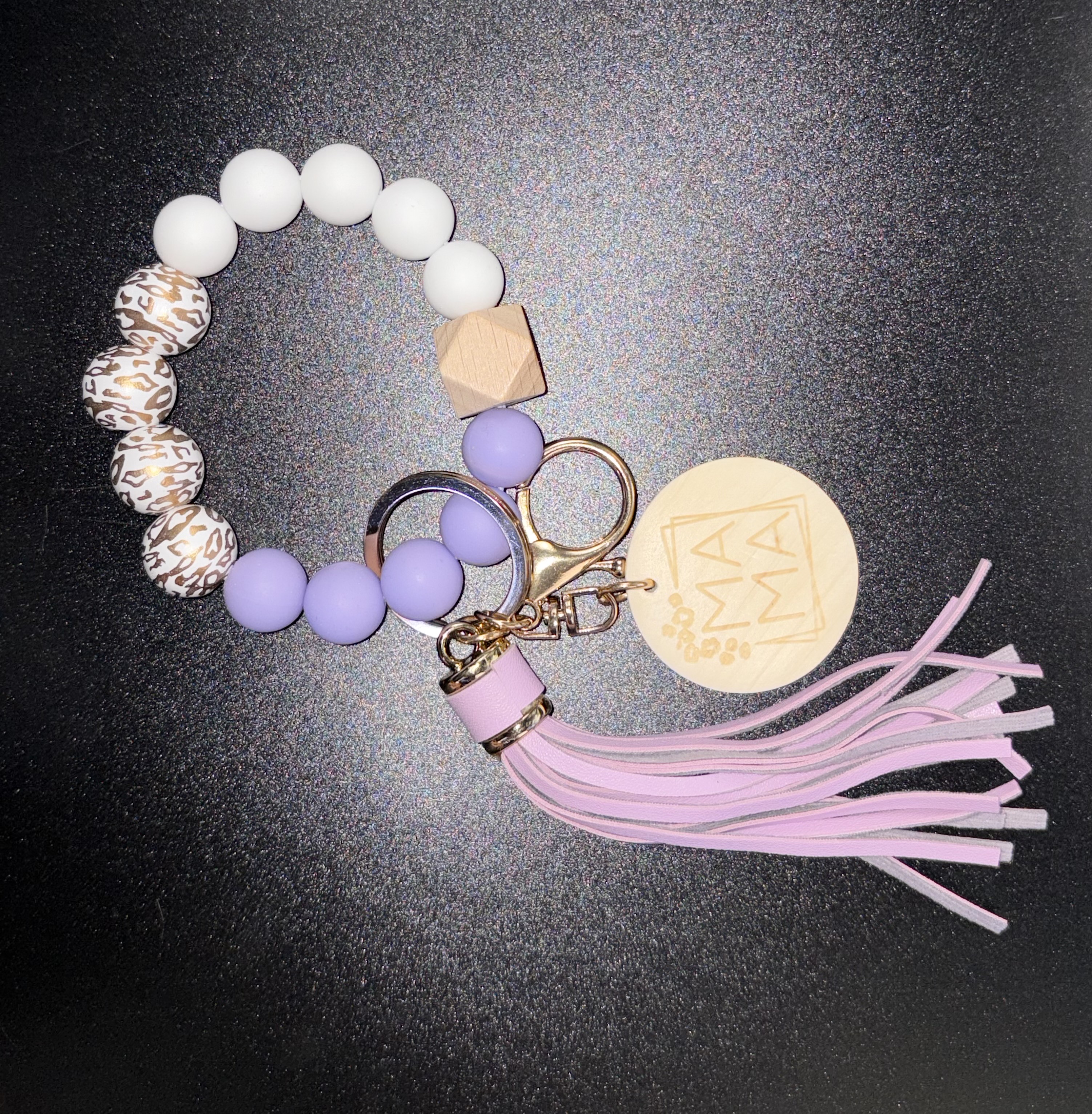 Purple Leopard Wristlet 