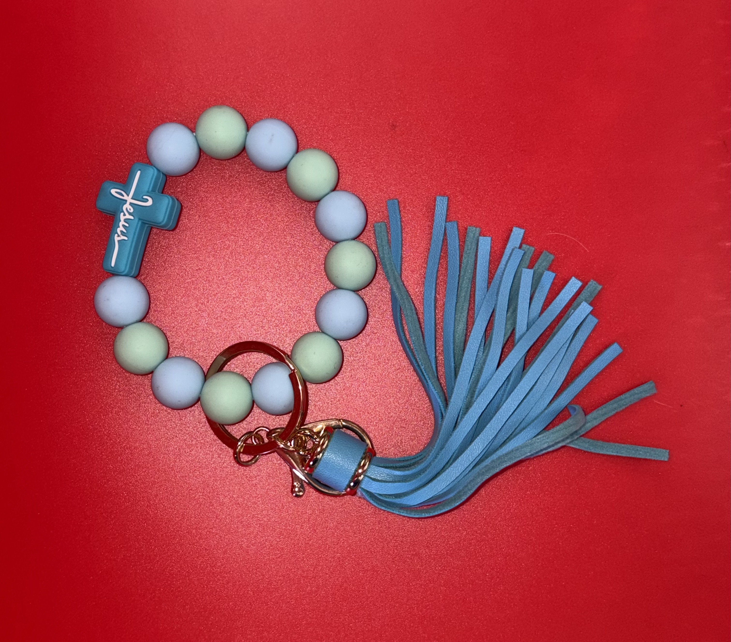 Blue, Green Wristlet 