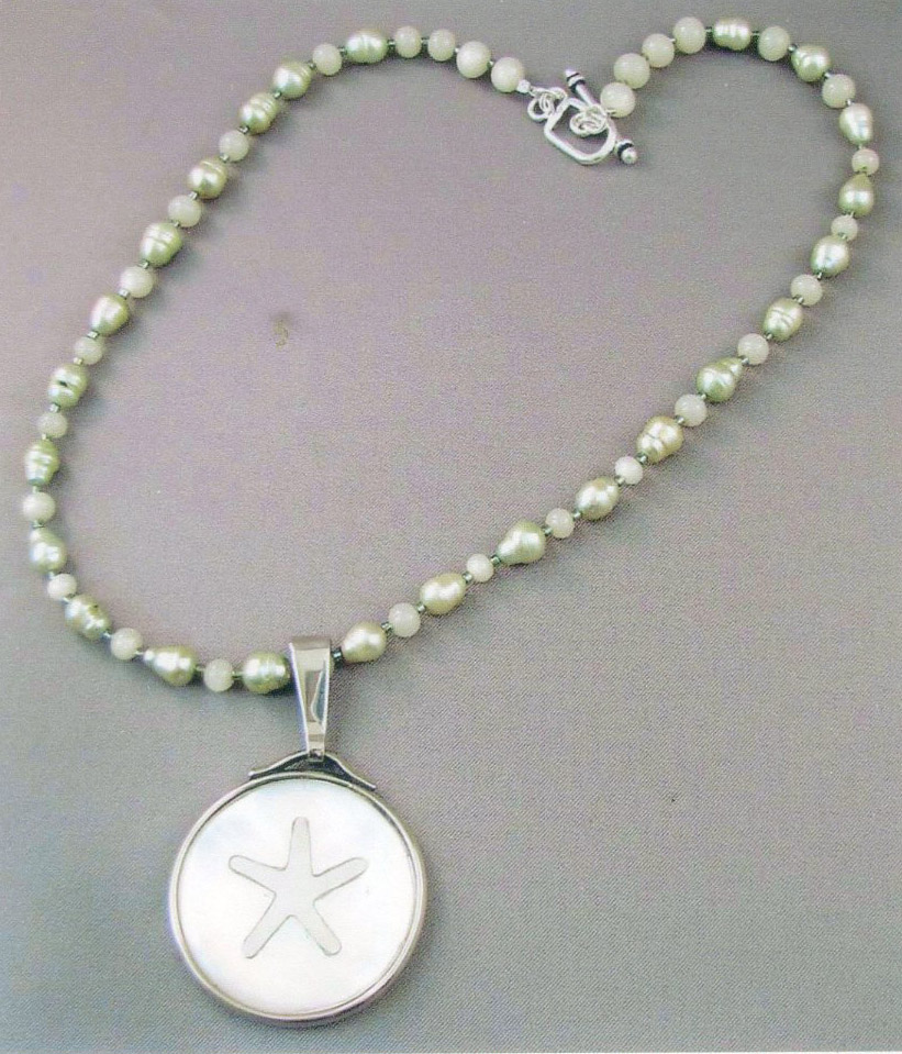 Seahorse Mother of Pearl Pendant Choker Necklace