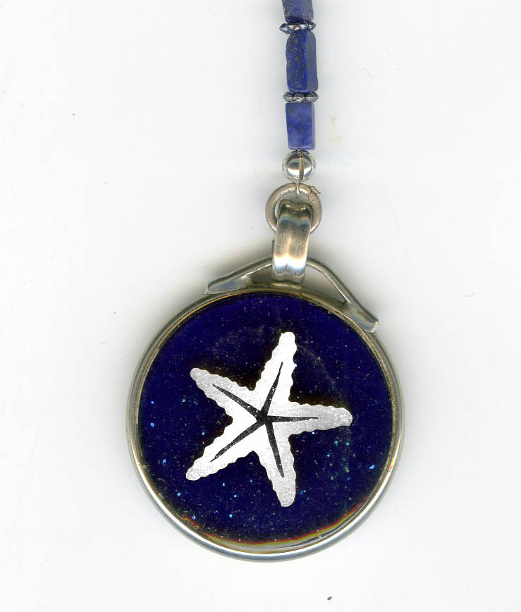 Starfish Pendant on Lapis Lazuli "Y" Choker Necklace