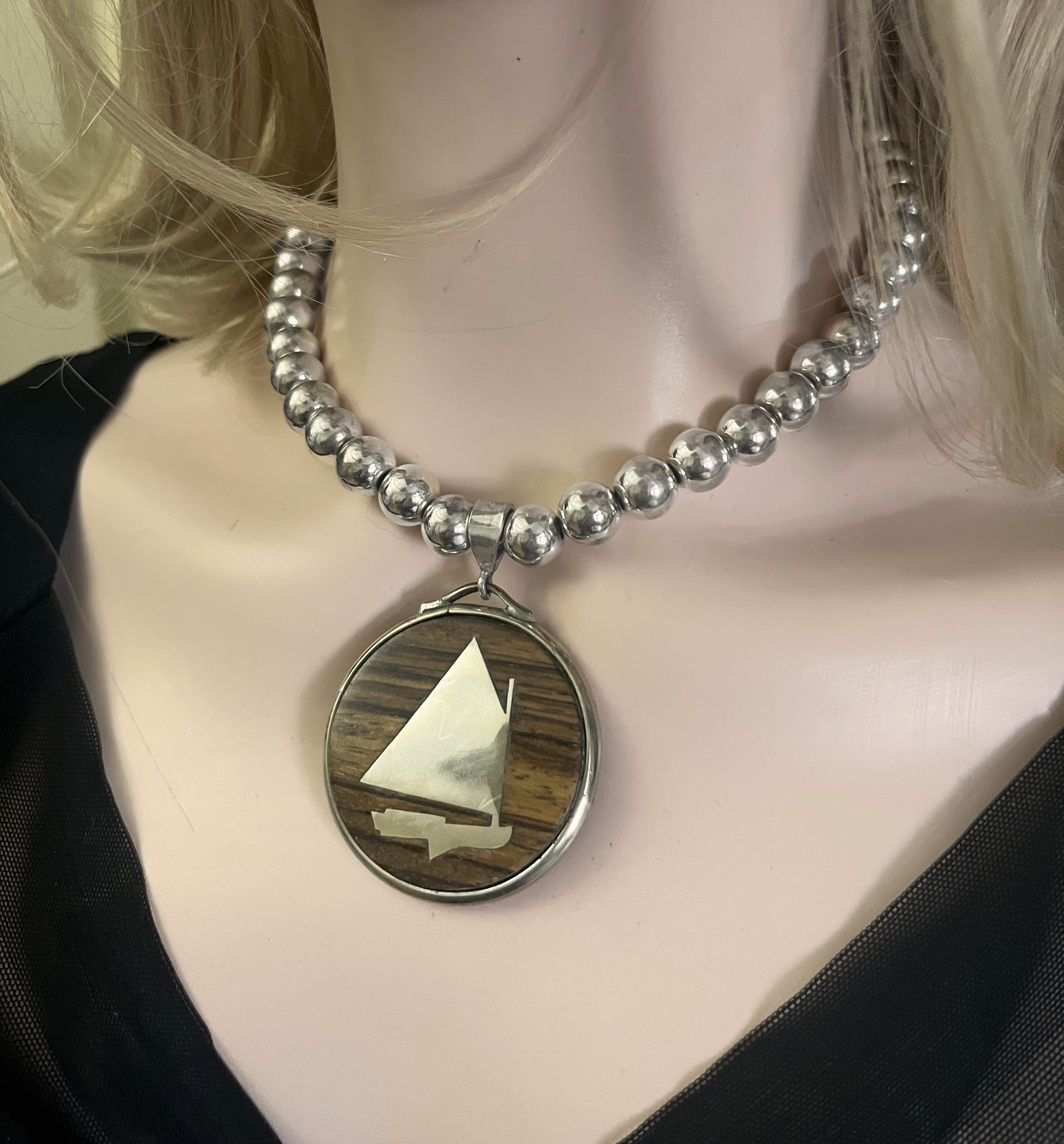 Sterling Silver Beetle Cat Pendant Necklace