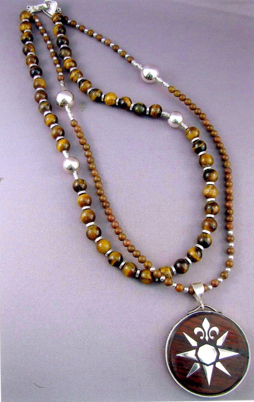 Compass Rose Beaded Pendant Necklace