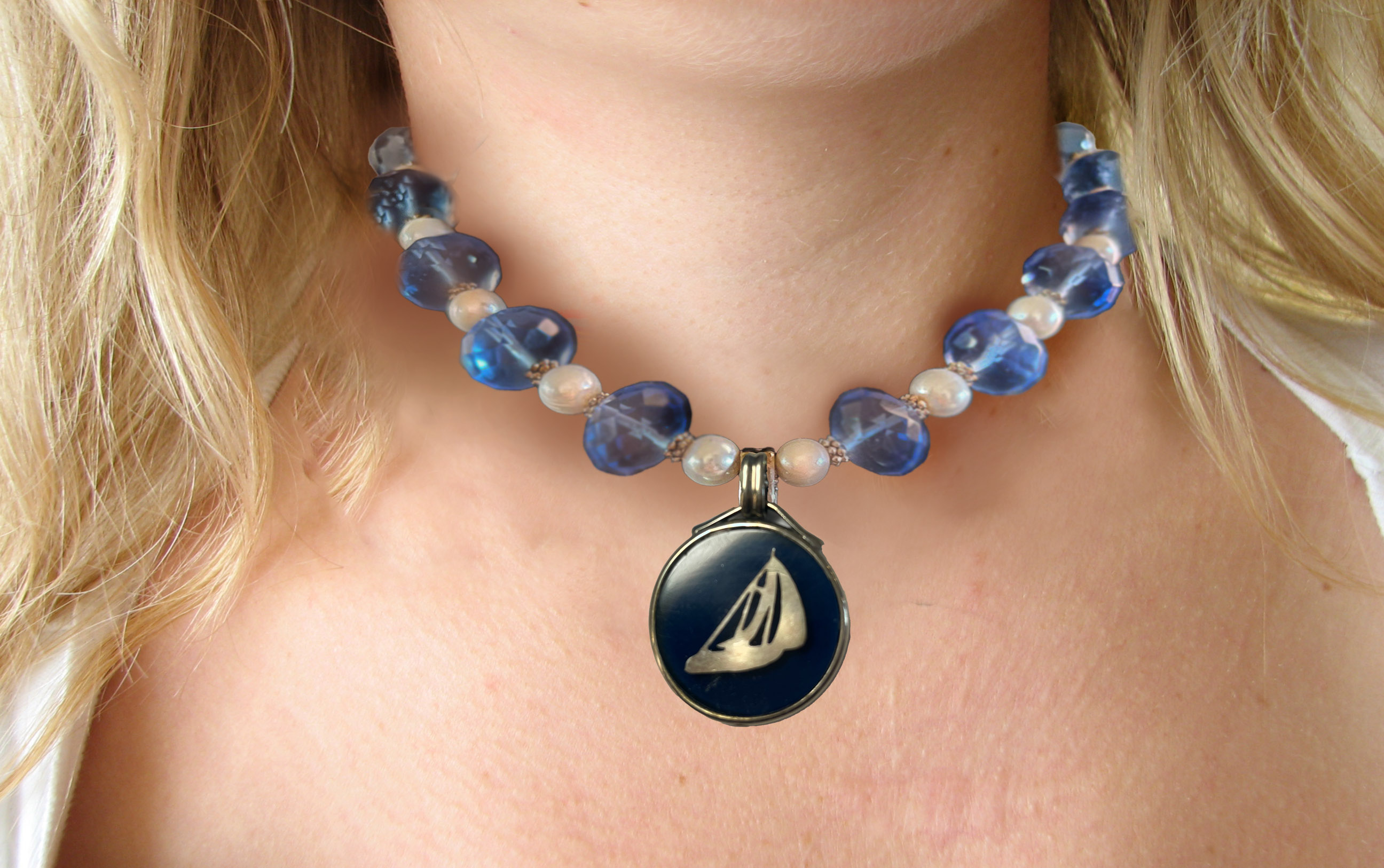 Sail Away Pendant Choker Necklace