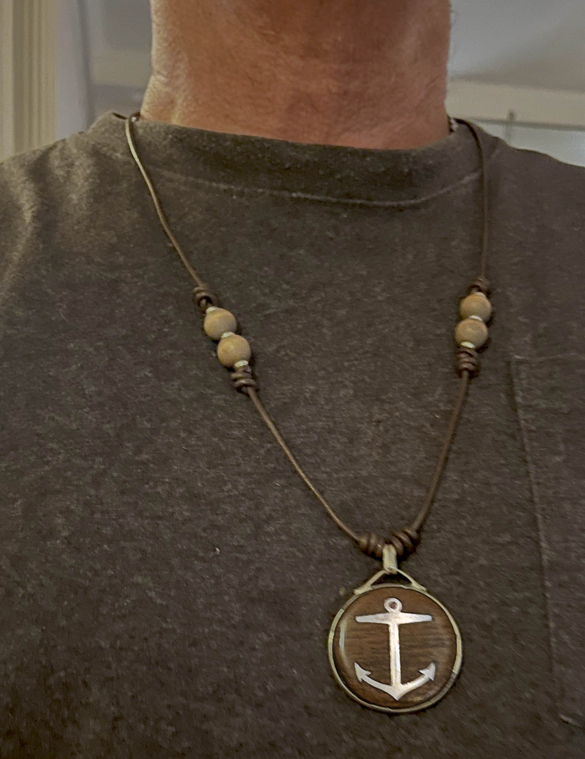 Unisex Trendy Leather Nautical Necklace