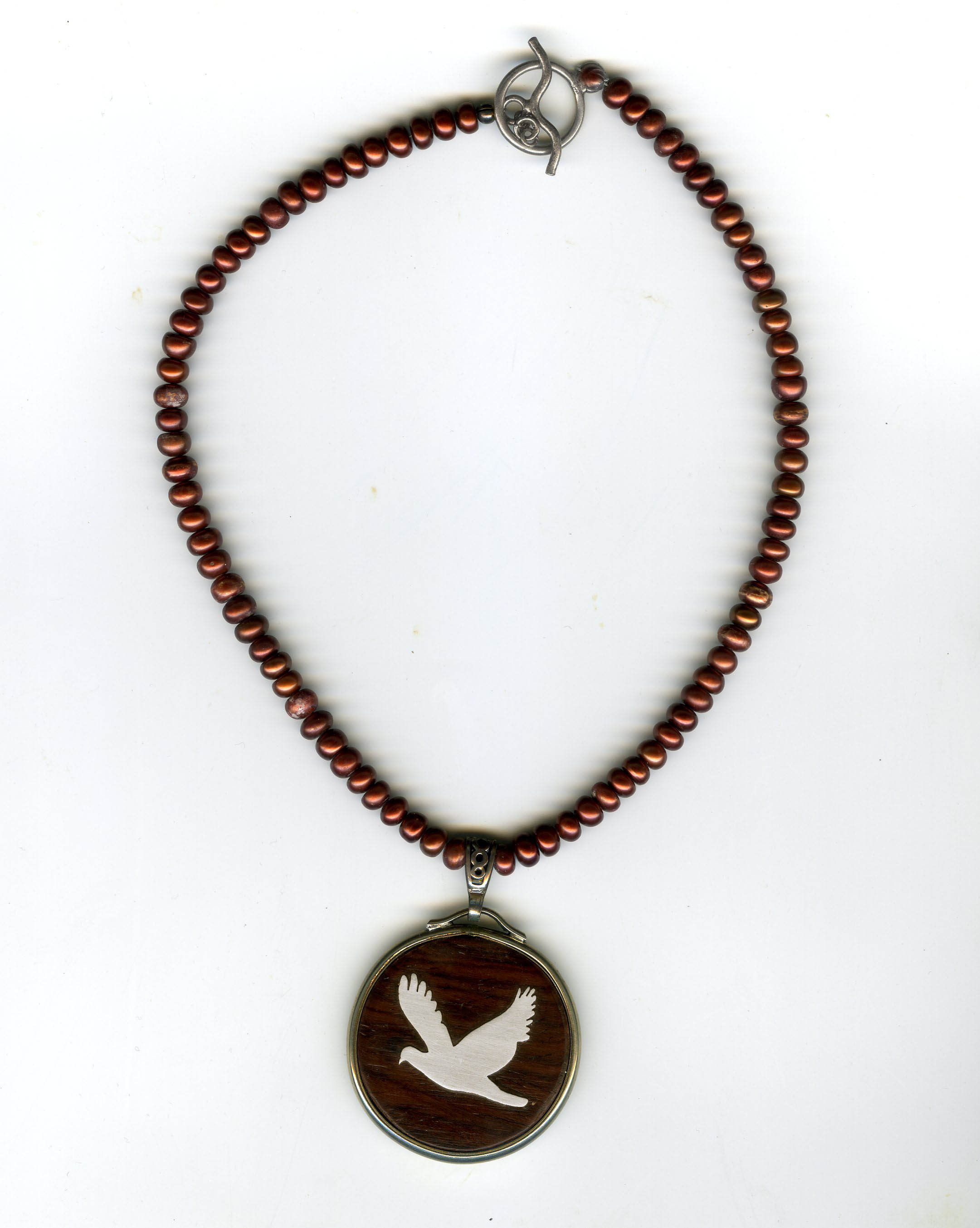 Dove Pendant on Pearls Necklac