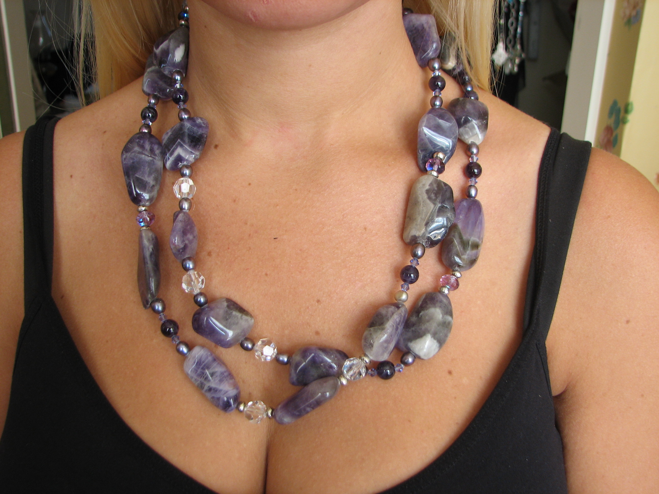 Natural Amethyst Beaded Necklace