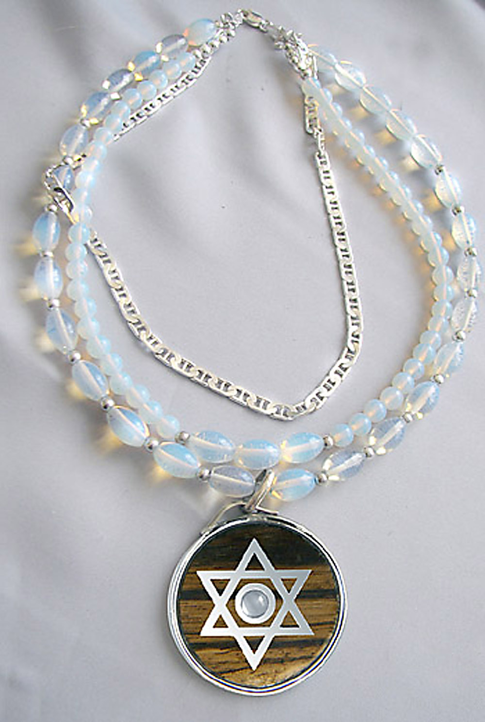 Star of David Pendant Moonstone Necklace