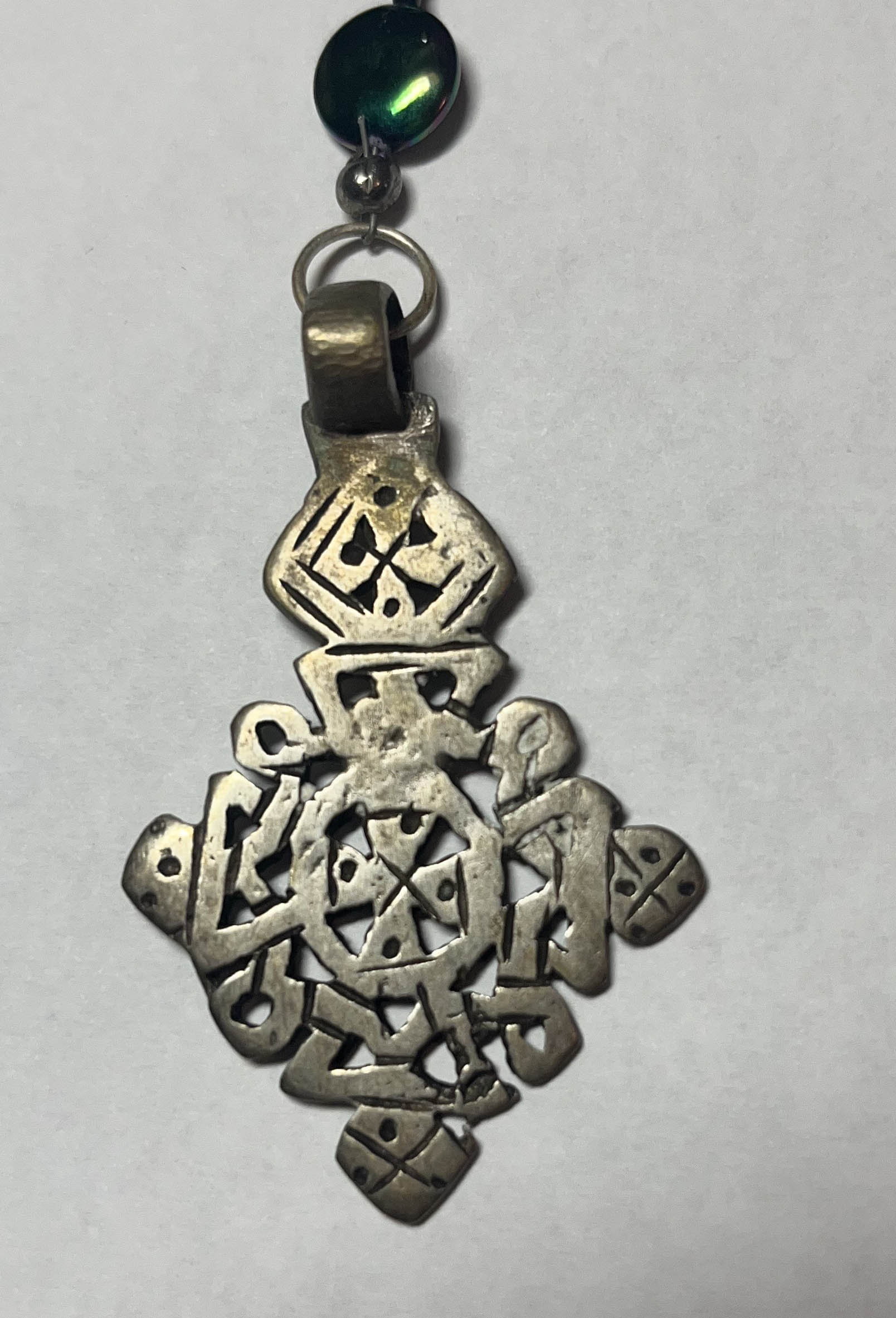 Ethiopian Coptic Pendant "Y" Beaded Necklace