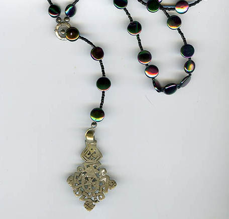 Ethiopian Coptic Pendant "Y" Beaded Necklace