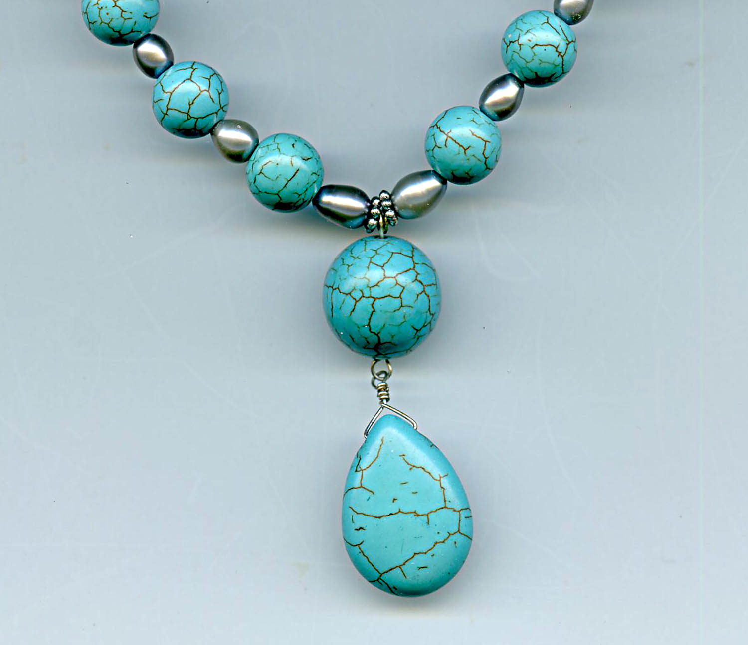 Turquoise and Pearls Necklace