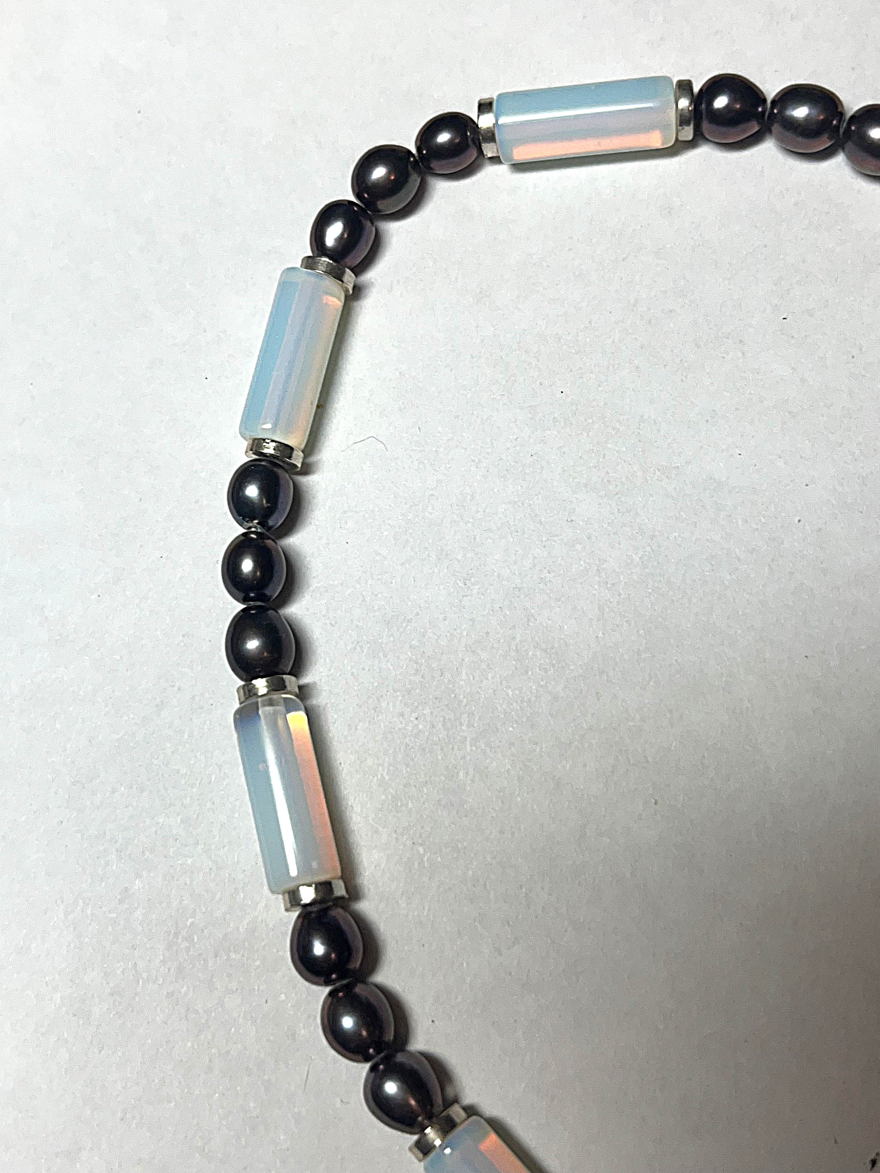 Moonstone and Pearls Choker Necklace