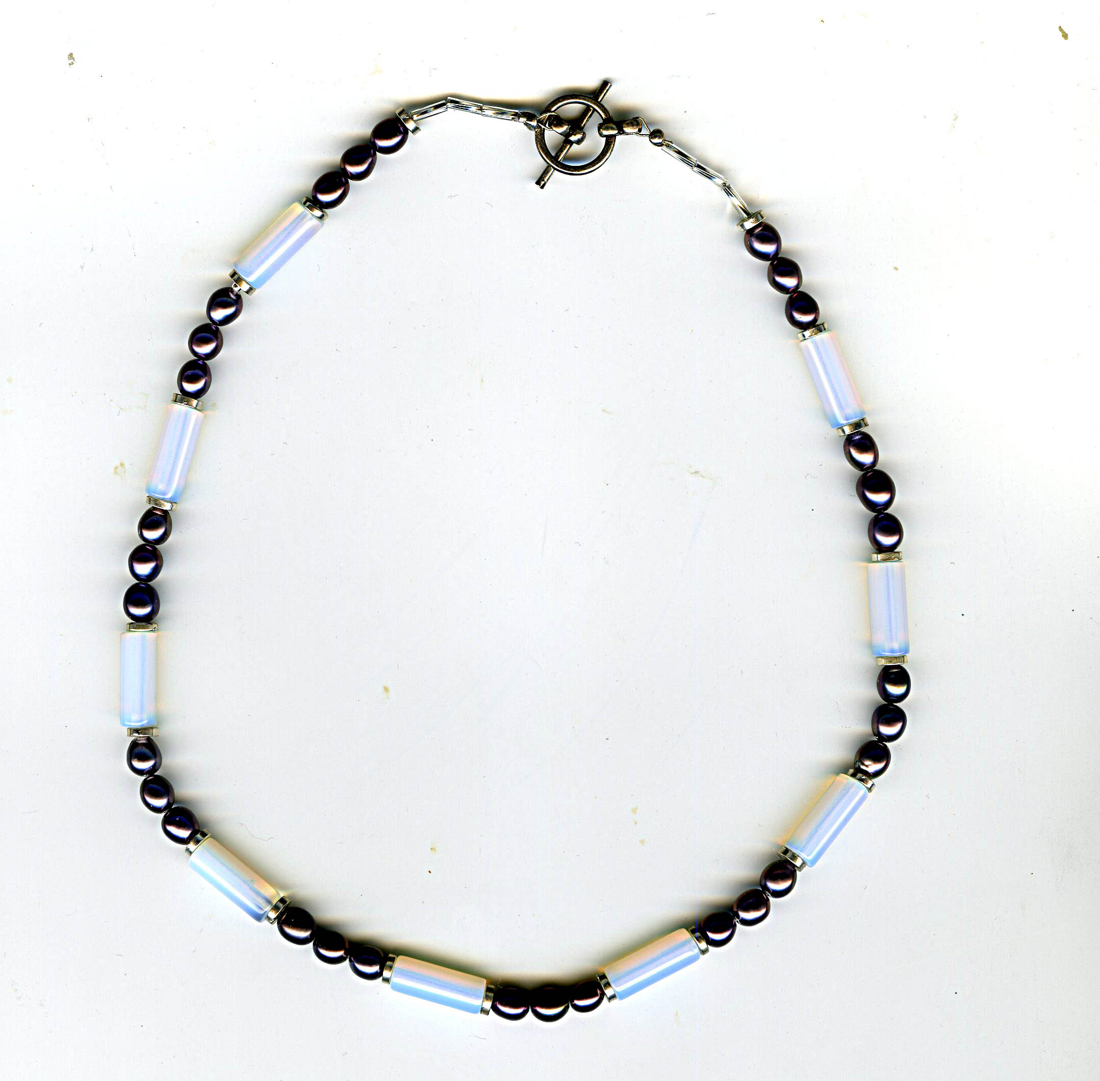 Moonstone and Pearls Choker Necklace