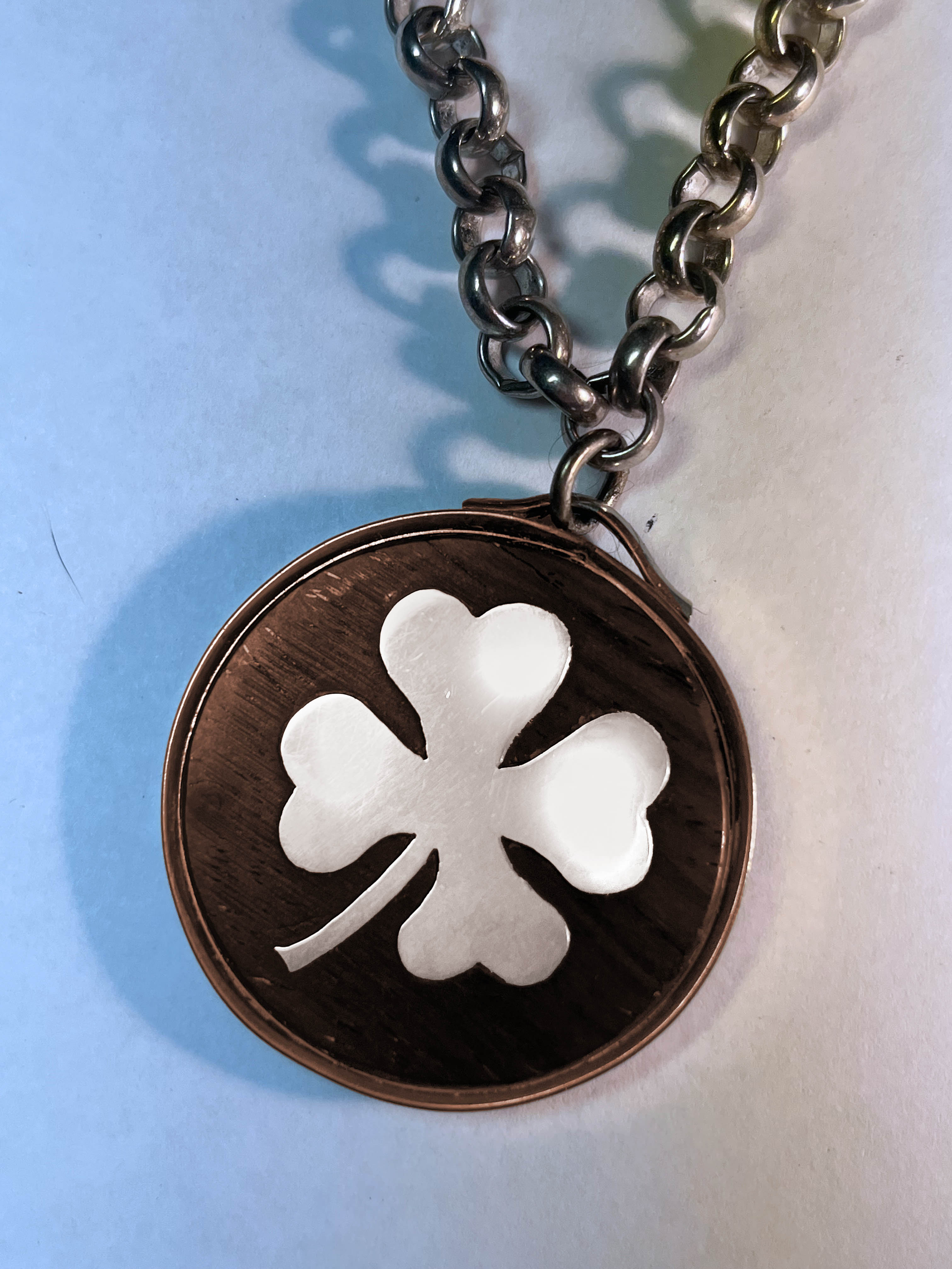 Lucky 4-Leaf Clover Pendant Choker Necklace