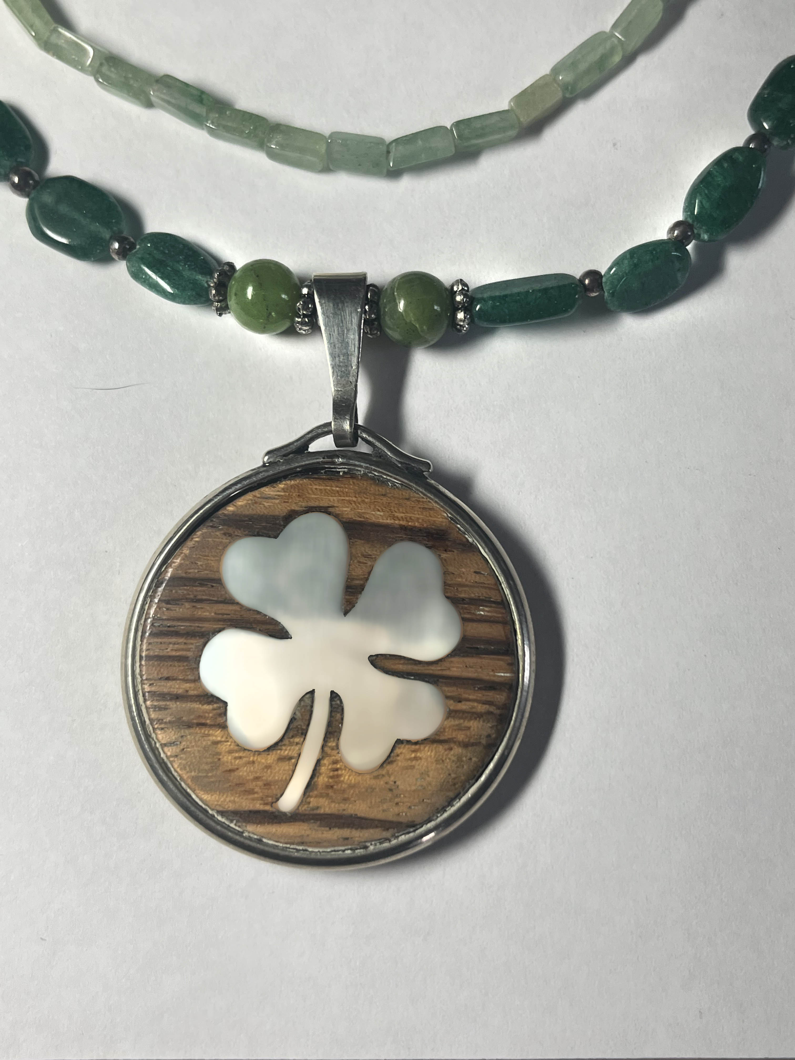 Lucky 4-Leaf Clover Pendant Choker Necklace