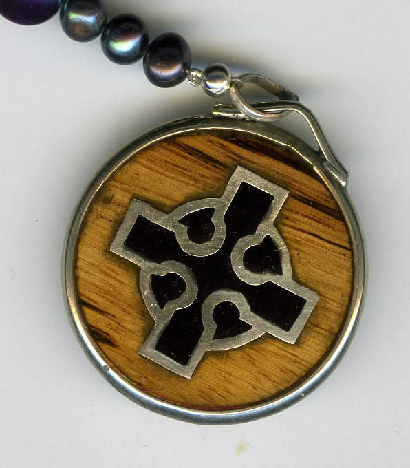 Celtic Cross Pendant on Beaded "Y" Necklace