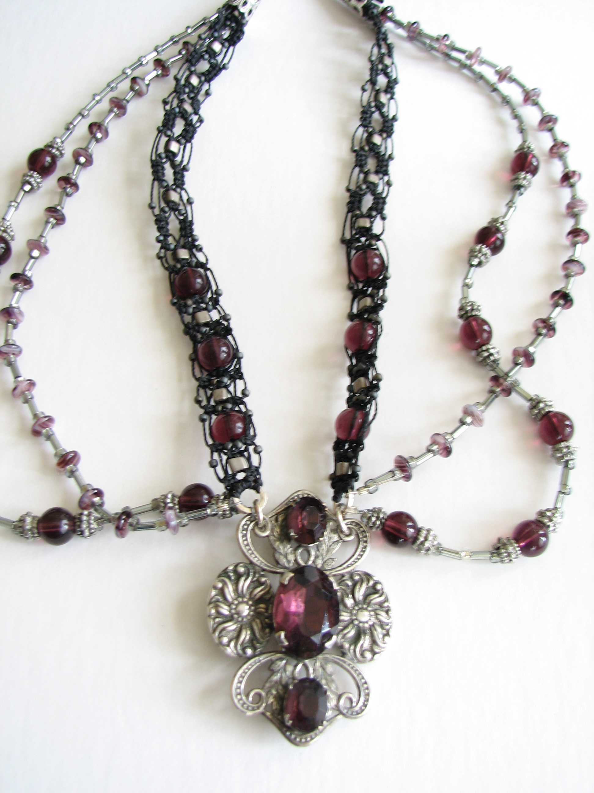 Victorian Amethyst Hand-knotted Neckpiece