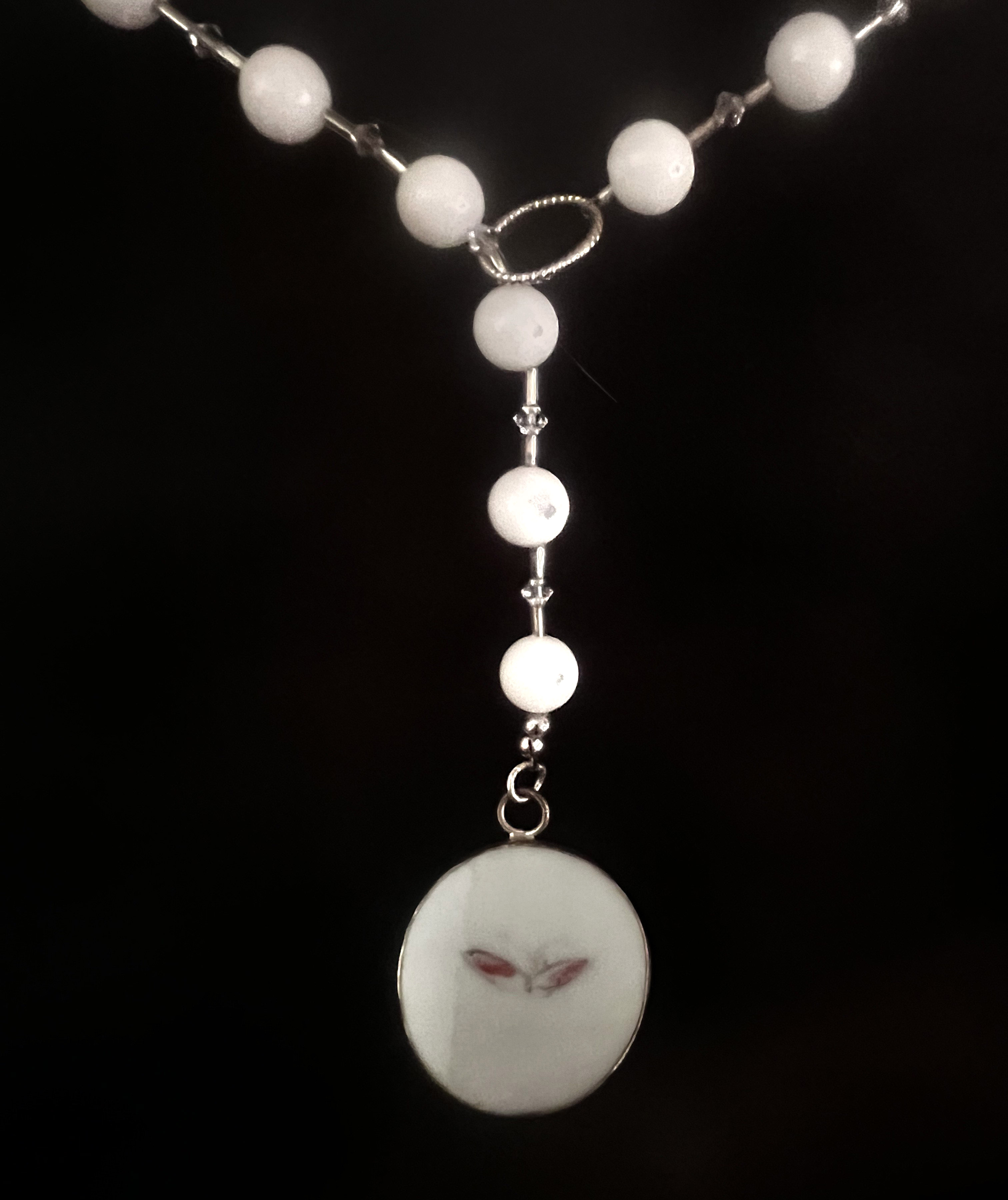 Butterfly Pendant on Beaded Necklace