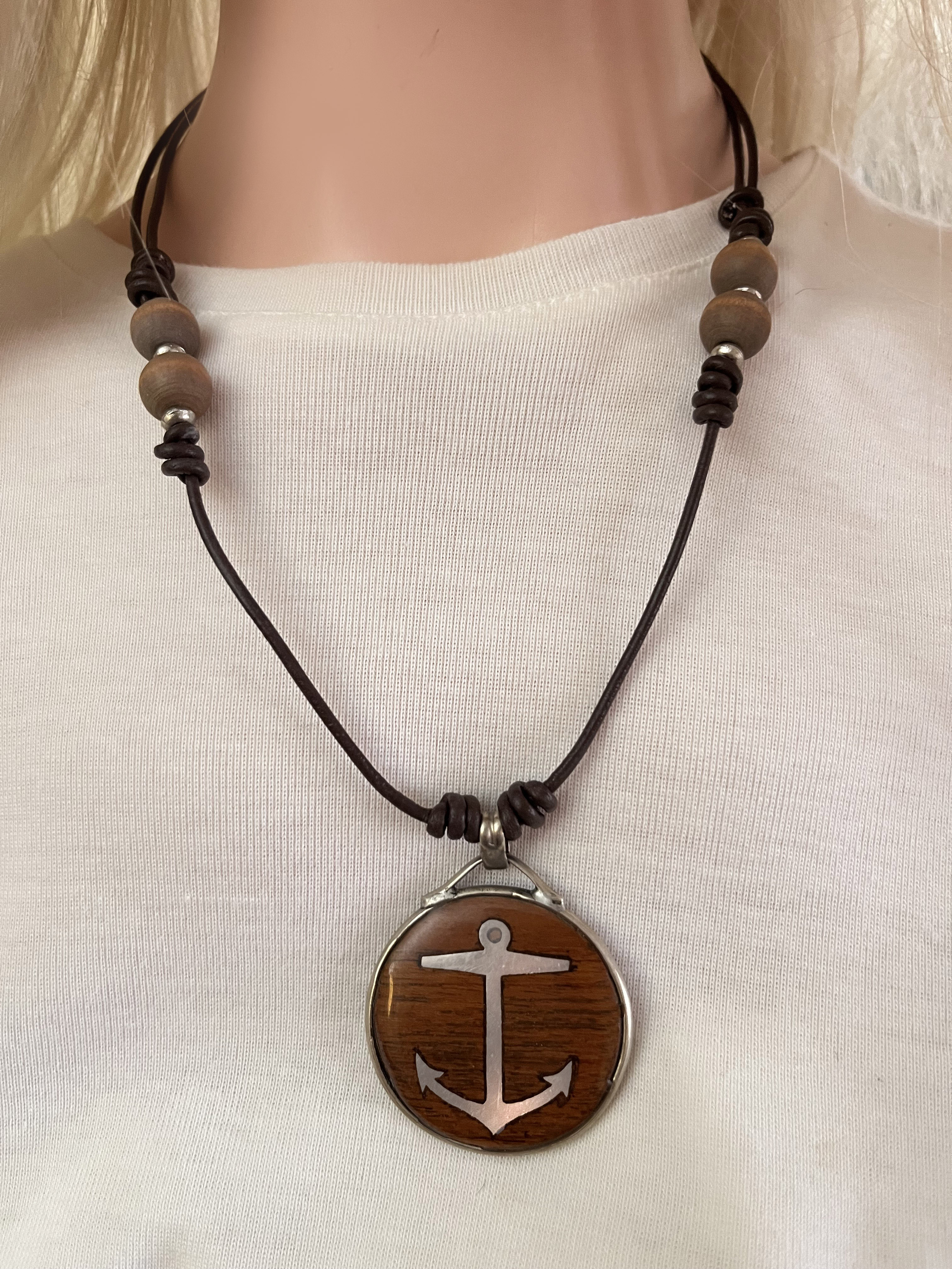 Unisex Trendy Leather Nautical Necklace