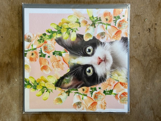 Floral Cat Greeting Card