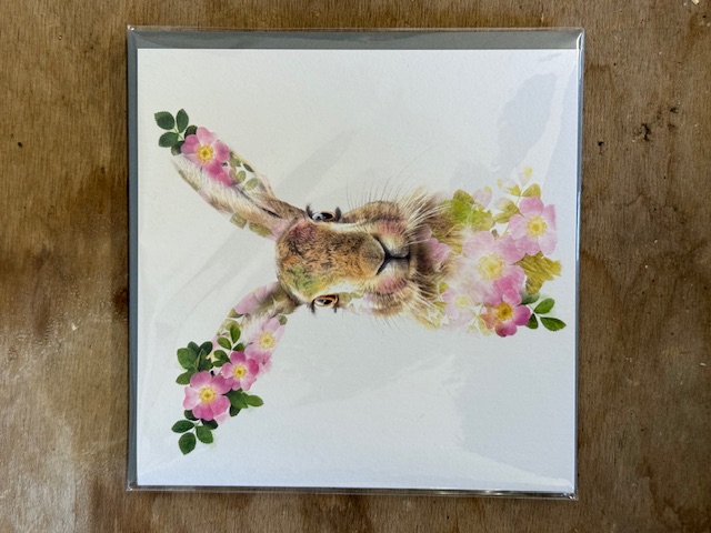 Floral Hare Greeting Card