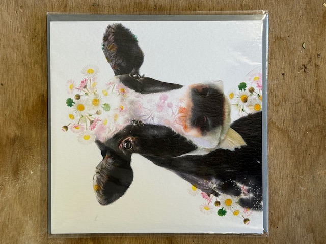 Floral Cow Greeting Card