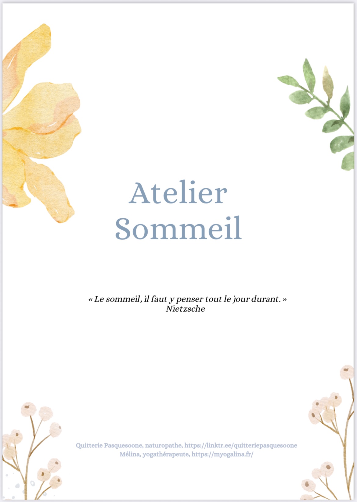 Livret " Retrouver un sommeil profond et naturelle "