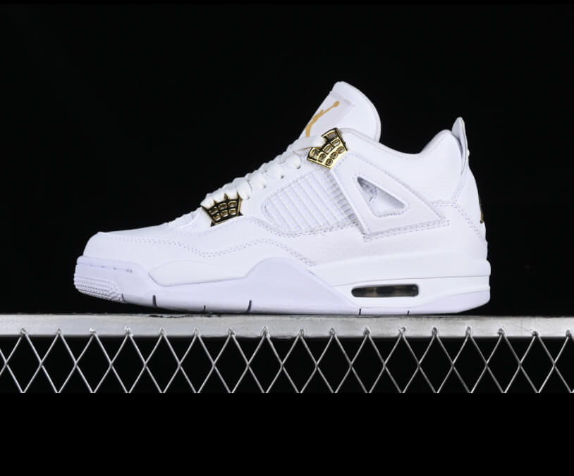 NK air jordan 4 retro white gold AJ4