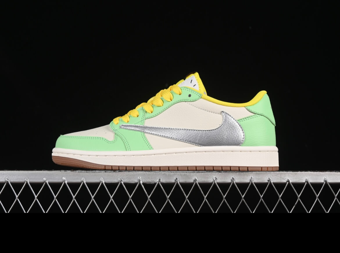 Nk jordan 1 low travis scott green silver concept AJ1