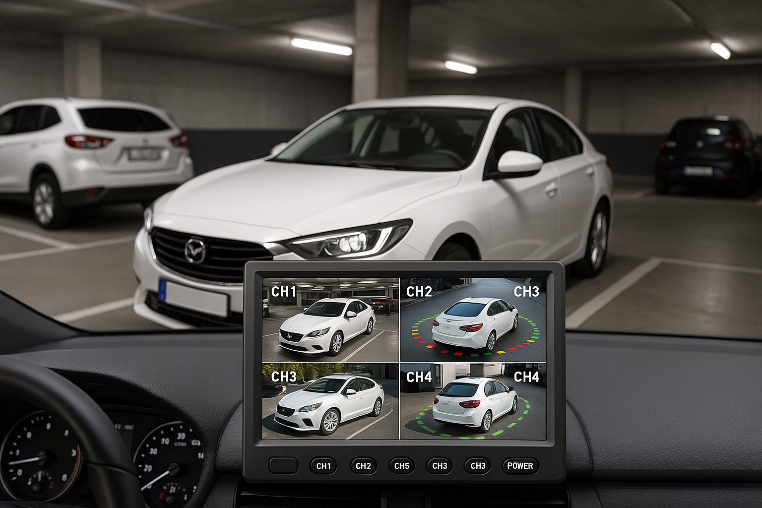 •	Écran et Caméra de Recul 