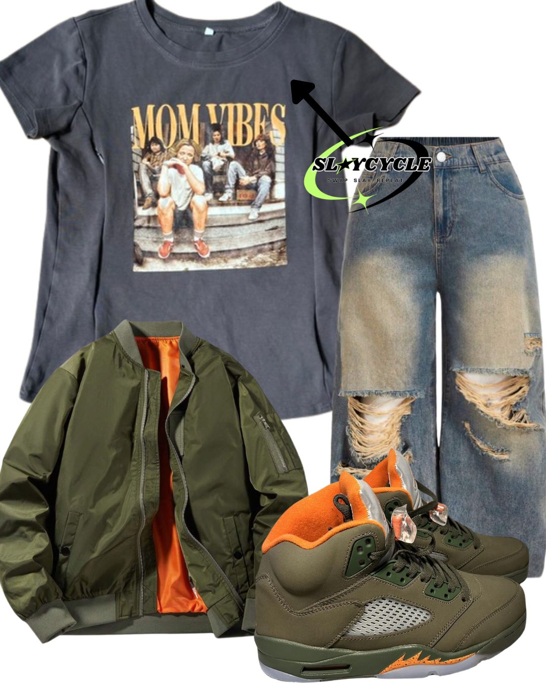 'Mom vibes' t-shirt - size M