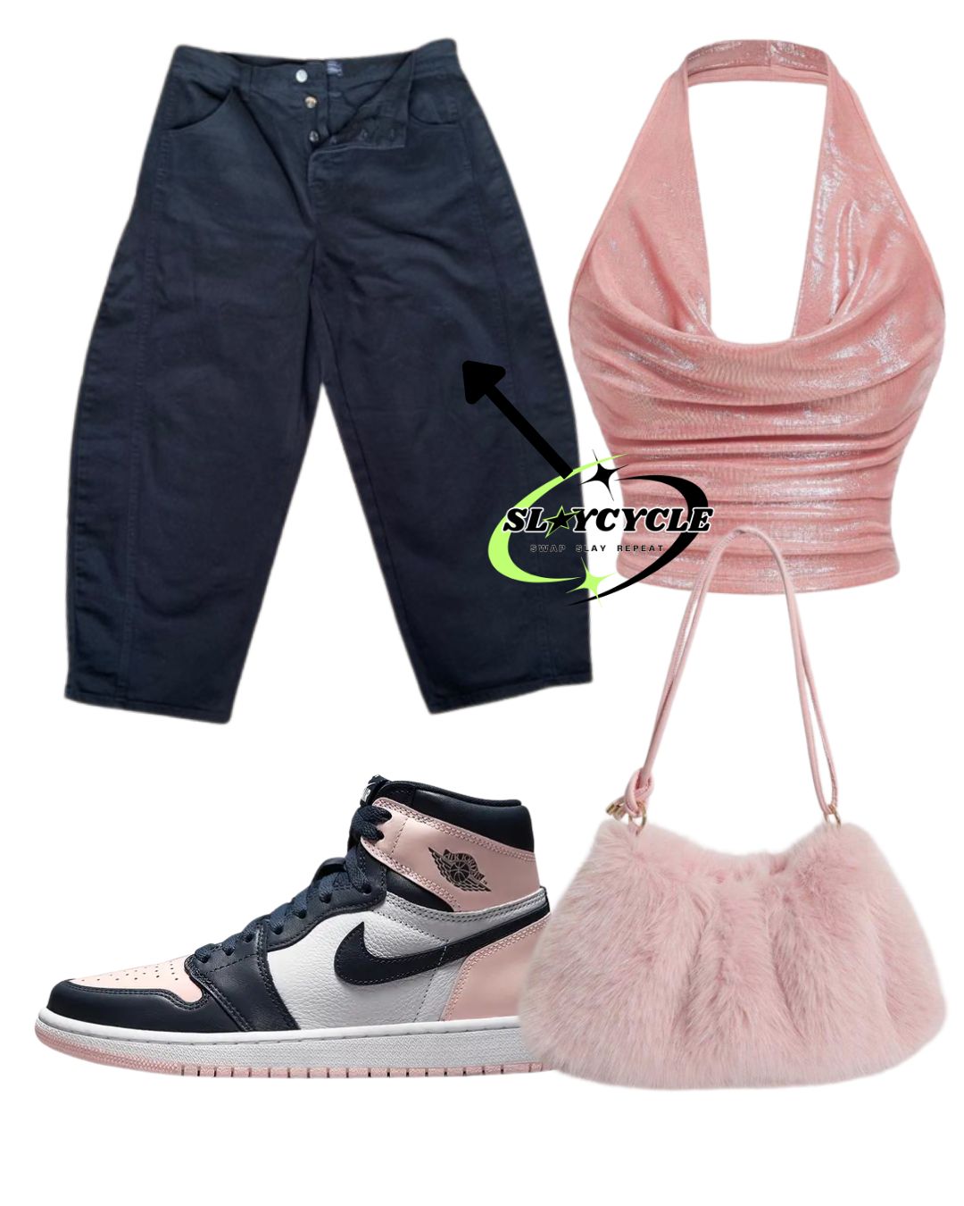 Baggy black jeans - size 12-14