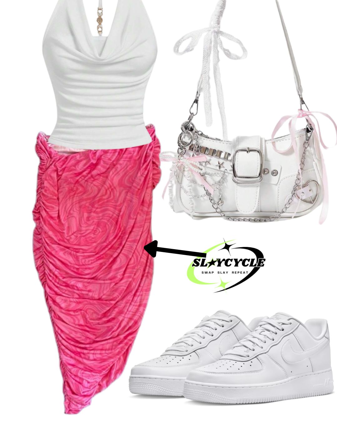 Pink ruffled skirt - size 10 -12 UK