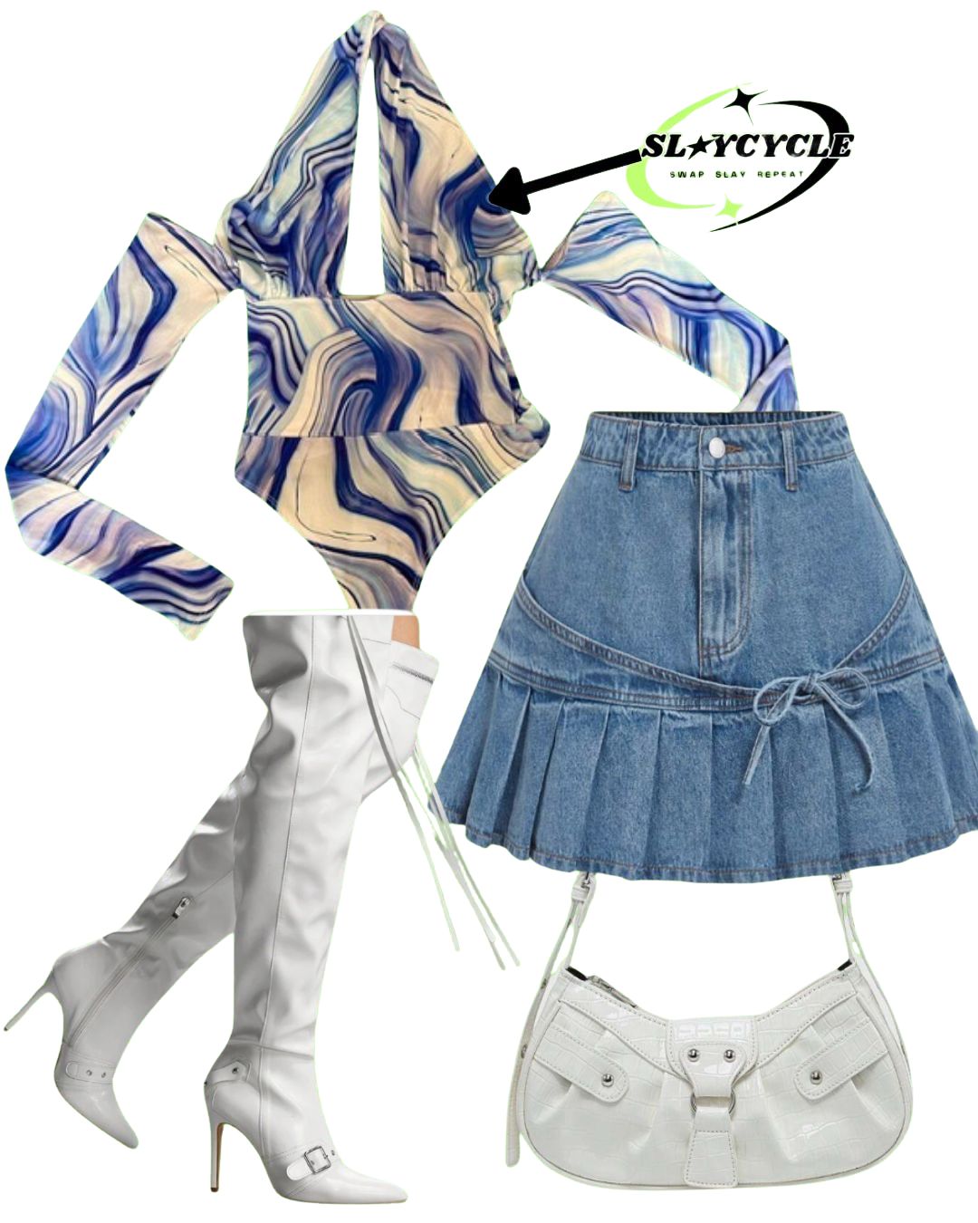 Blue Y2K style top - size 10-12 UK