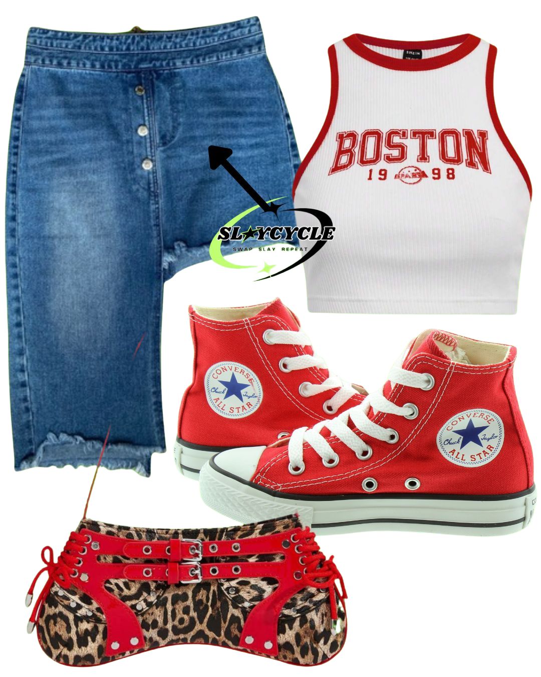 Abstract denim skirt - size 10 -12 UK