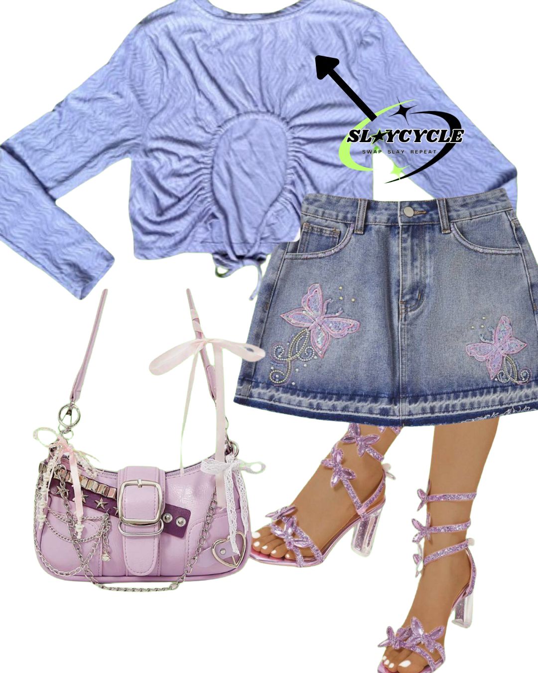 Purple open-back top - size L