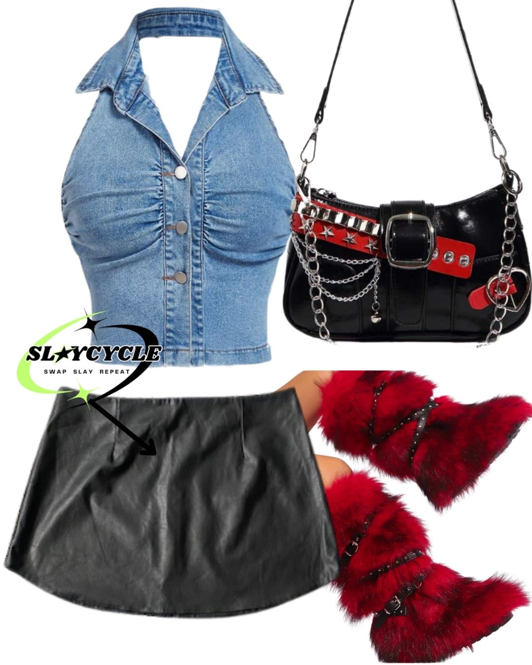 Faux Leather mini-skirt (ASOS Design) - UK 12/14