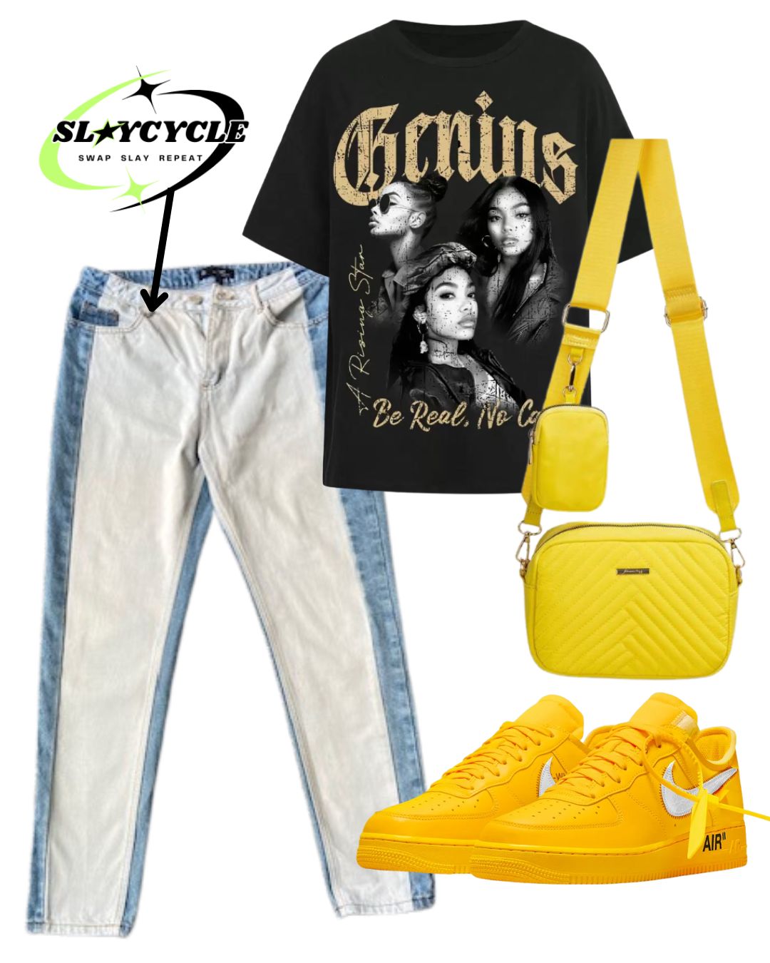 Two-Tone Denim High-rise 'Mom' jeans - UK Size 12