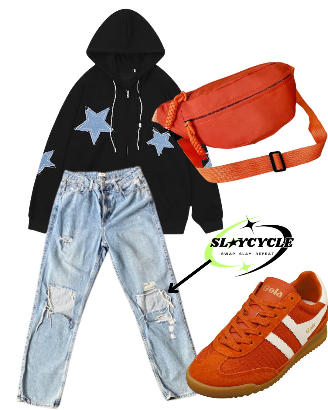 Ripped Denim Jeans (River Island) - Size UK 10