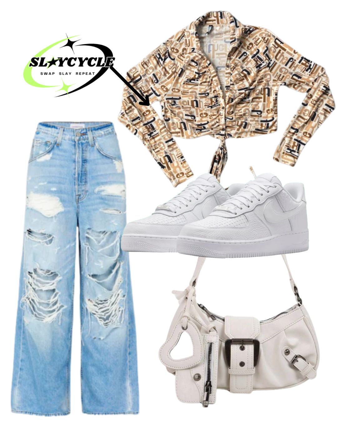 Brown/Beige 'The fix' crop top - Medium