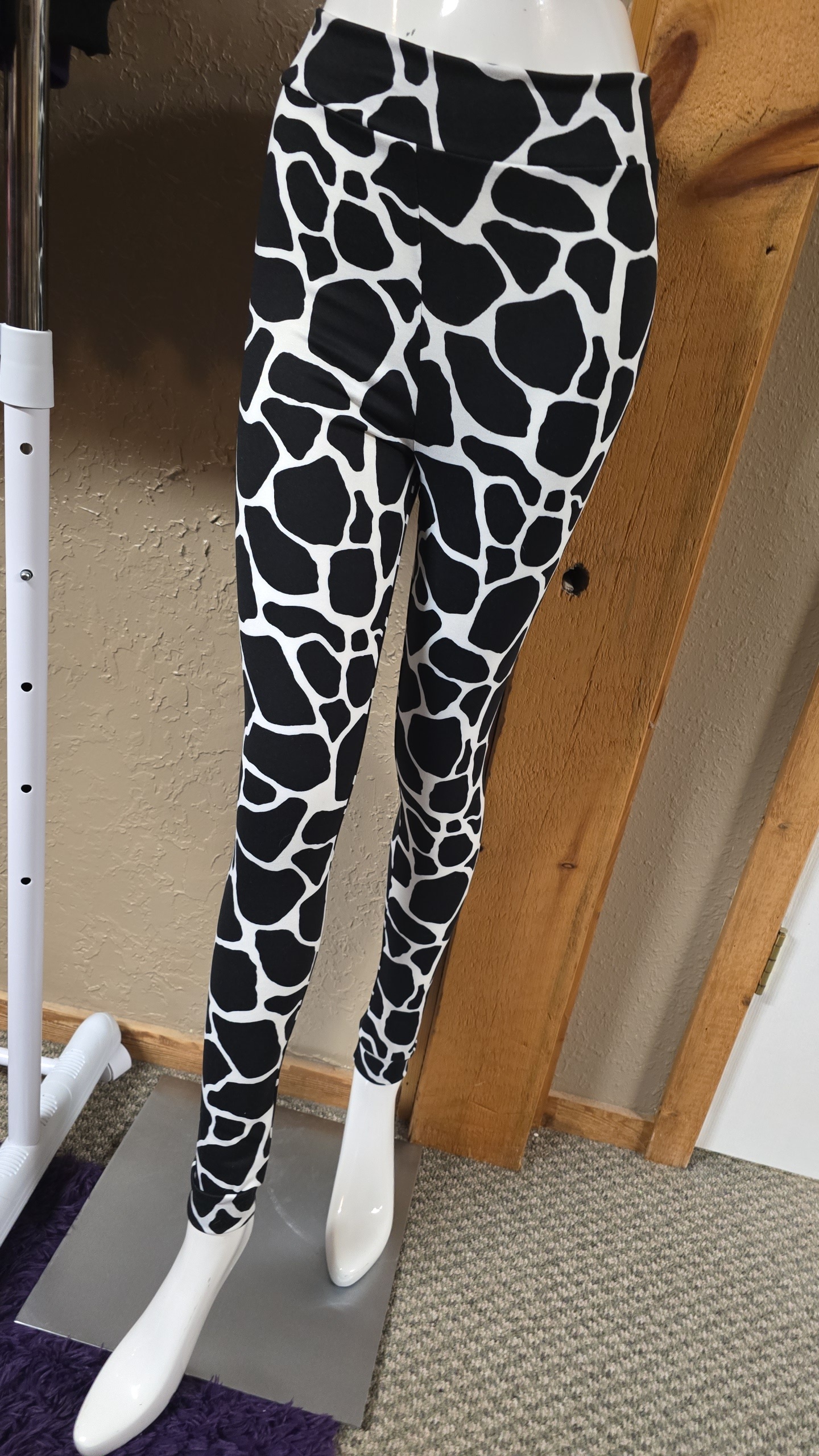 Black and White Cow Print Leggings
