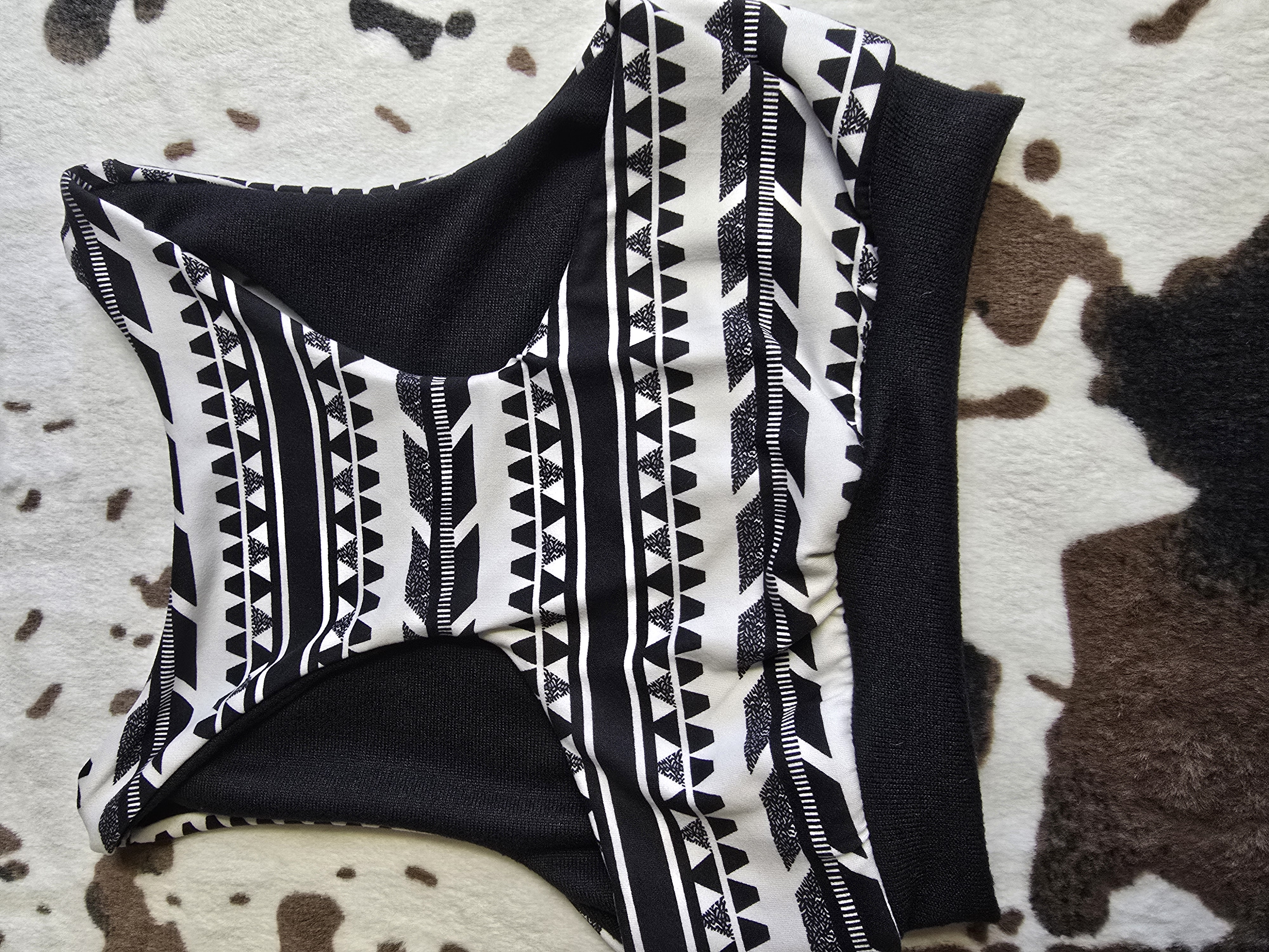 Black and White Aztec Sports Bra