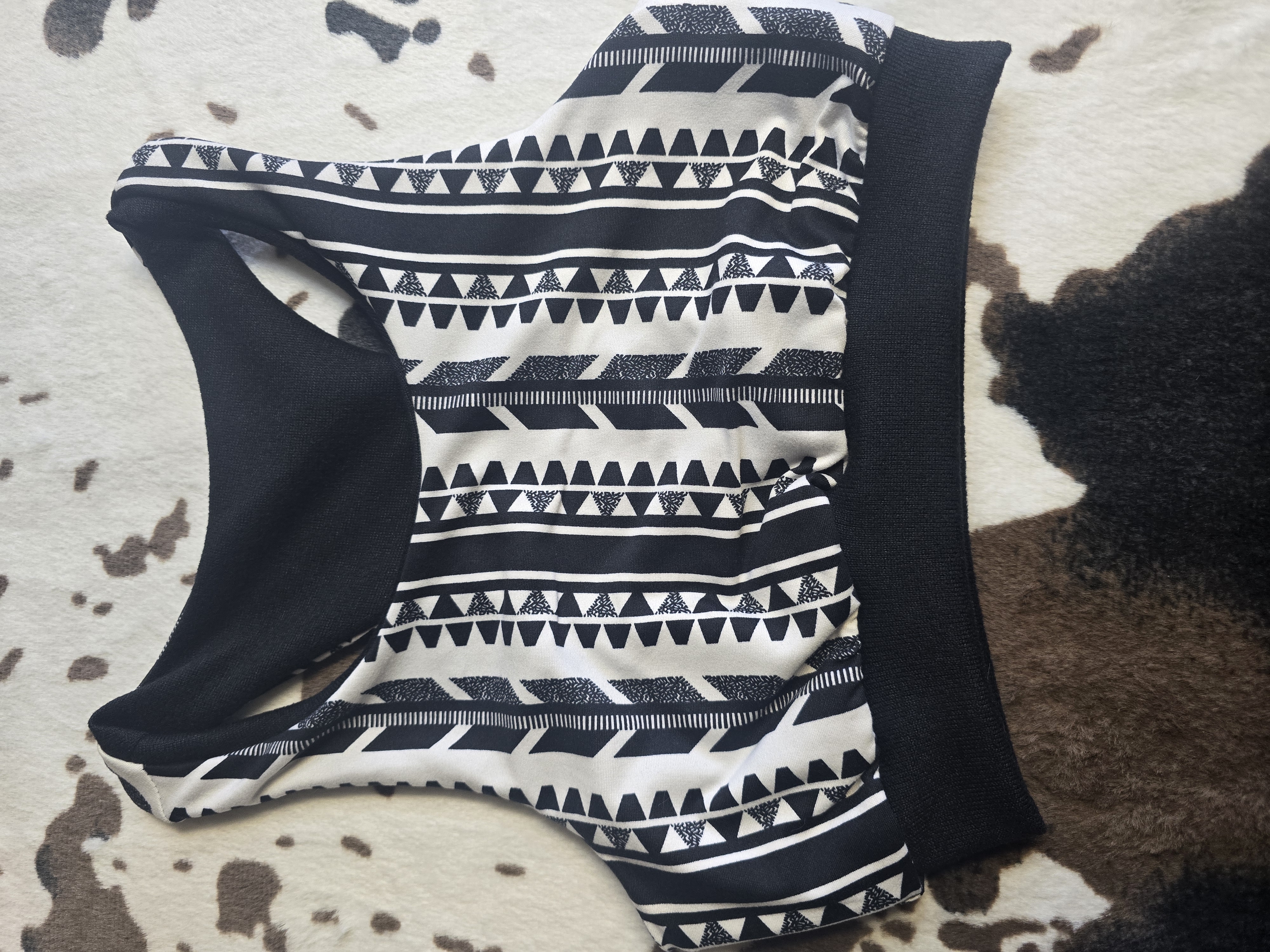 Black and White Aztec Sports Bra