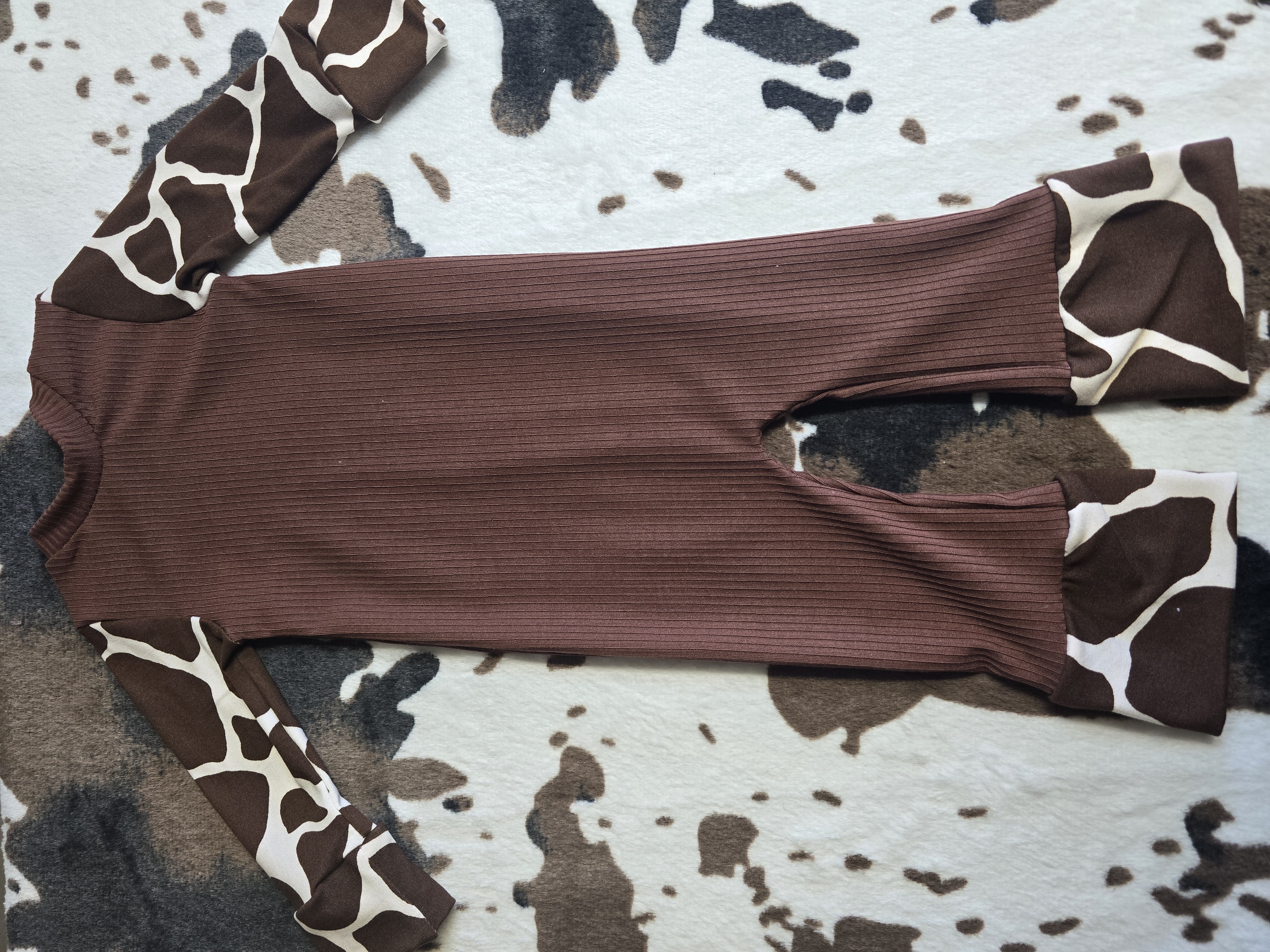 Brown Cow Print Onesie Romper