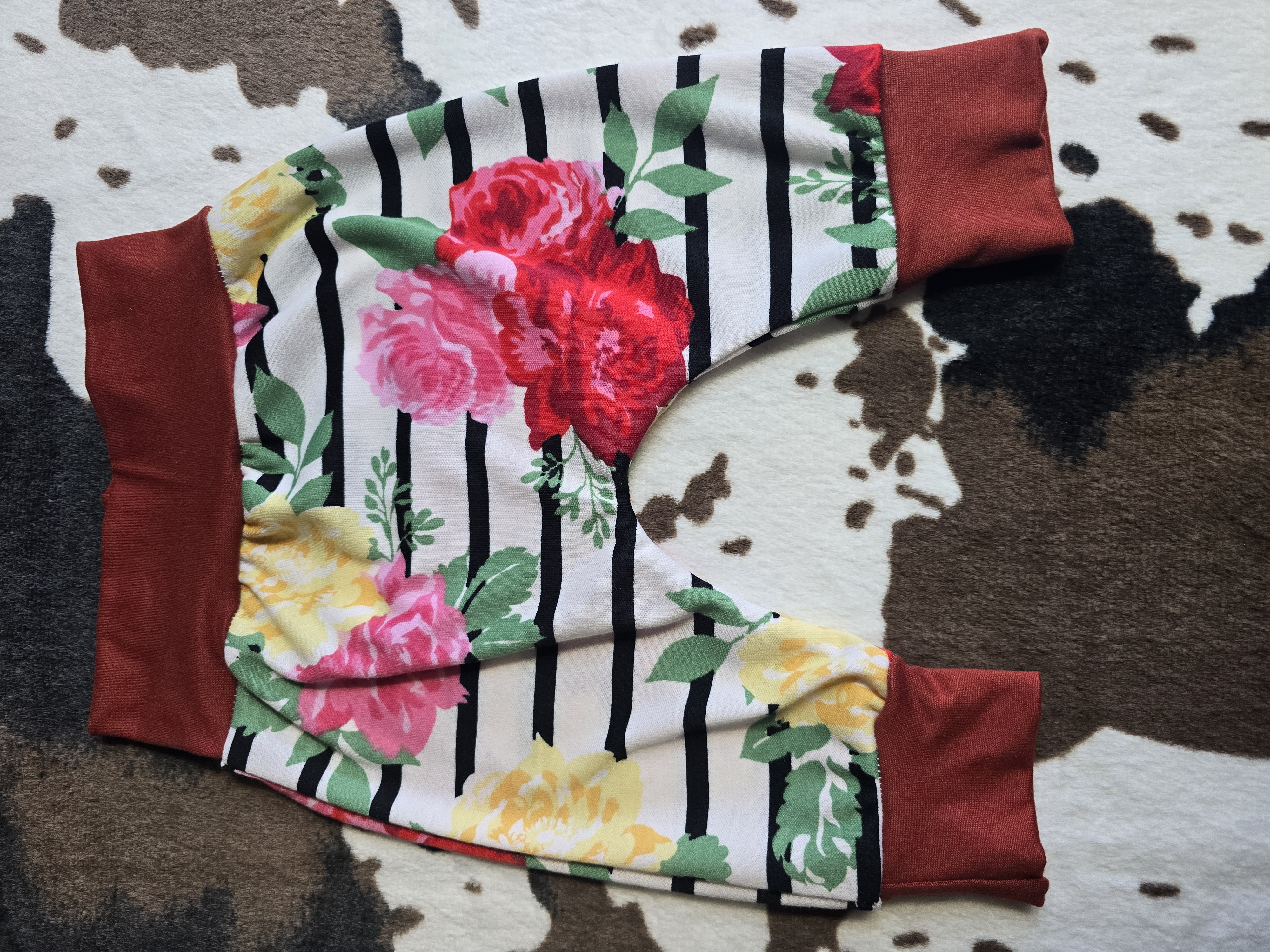 Burnt Red and Flower Joggers